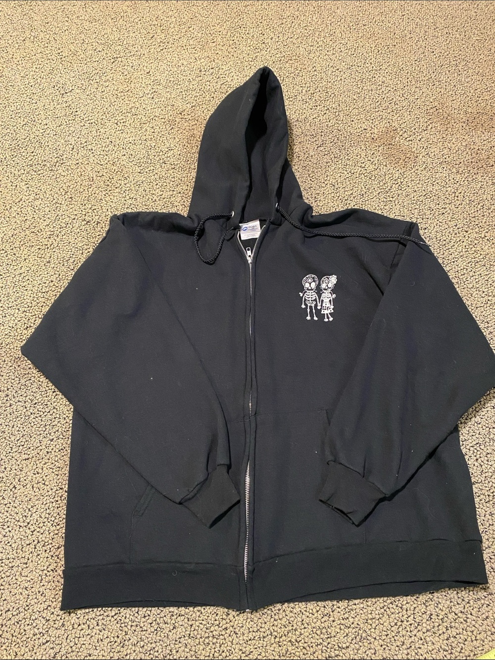Port and Company Black Full-Zip Hoodie with Silver Zipper